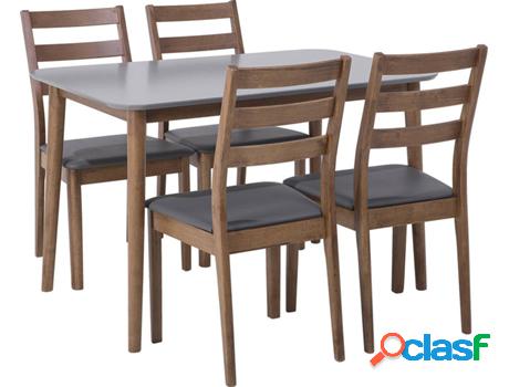 Conjunto de Comedor Modesto (Marrón - Madera -77x118x73 cm)