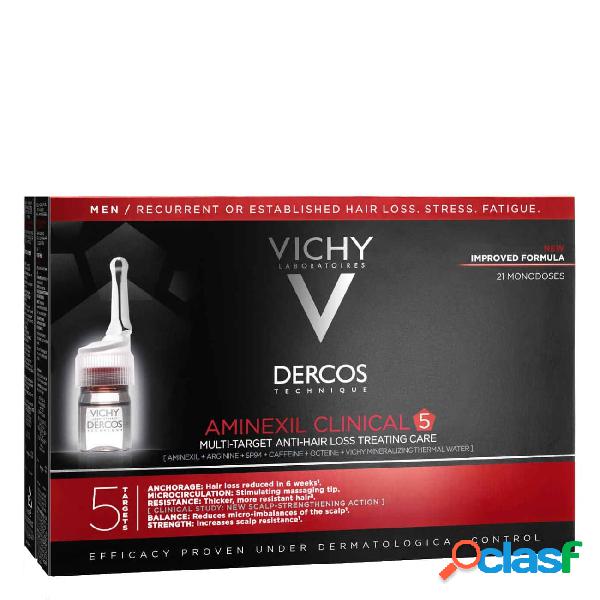 Dercos Aminexil Clinical 5 Ampollas Anticaída Hombre-x21