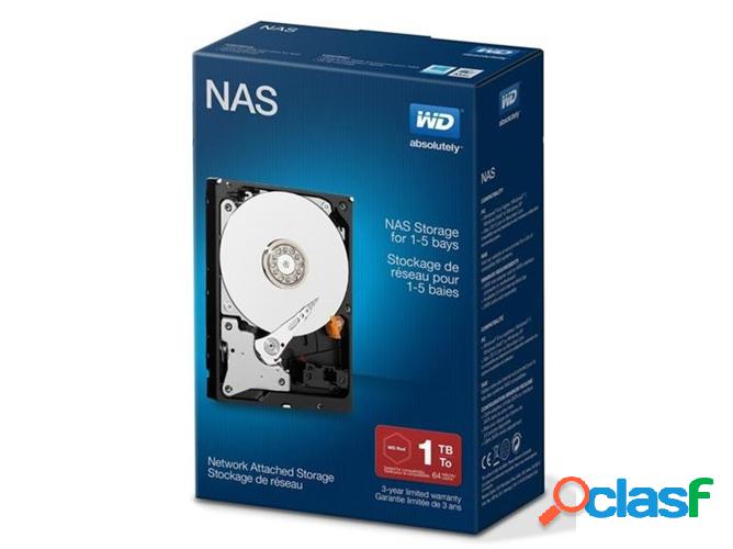 Disco HDD Interno WESTERN DIGITAL Red Network (1 TB - SATA -