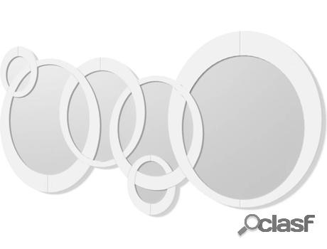 Espejo de Pared DEKOARTE Círculos (Blanco - 140x70cm)