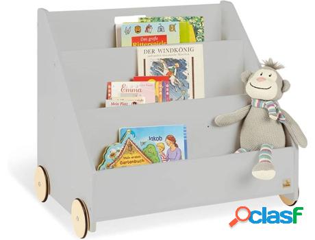 Estantería PINOLINO con Ruedas Tablero DM Gris (65 x 42 x