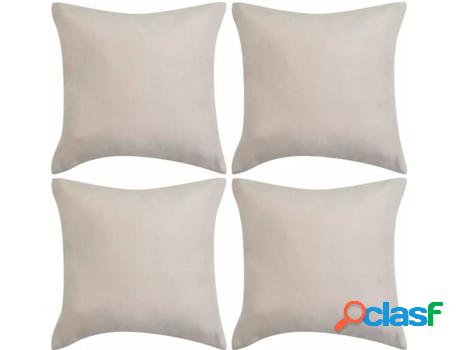 Fundas de Cojín VIDAXL Poliéster 4 Uni. (Beis - 80x80 cm)