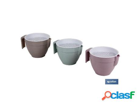 Grasera colador 500ml modelo albahaca color piedra