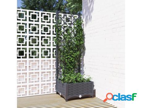 Jardinera com Espaldera VIDAXL (Gris -Polipropileno