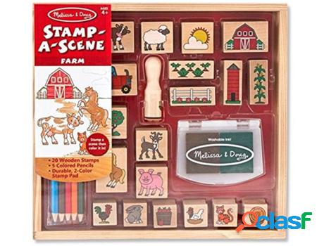 Jogo de Mesa MELISSA & DOUG Farm Stamp Set (4 Anos)