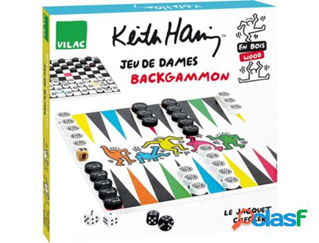 Jogo de Mesa VILAC Checkers And Backgammon Keith Haring (6
