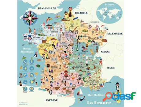 Jogo de Mesa VILAC Magnetic Map Of France Ingela P.