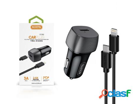 Juego Cargador Auto PD y Cable Lightning PD CC292 Rápida