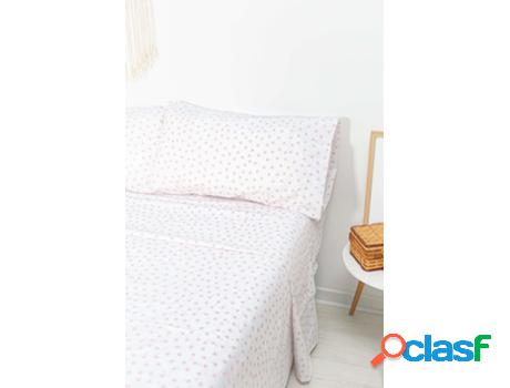 Juego de Sabánas SOKIOS Flor Rosa (90 x 200 - Algodón -
