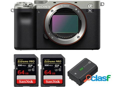 Kit Cámara Mirrorless, Tarjetas de Memória y Baterías