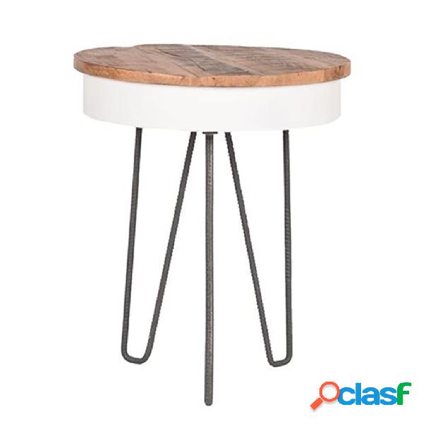 LABEL51 Mesa de rincón Saria blanca 44x53 cm
