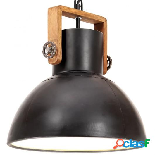 Lámpara colgante industrial redonda 25 W negra 30 cm E27