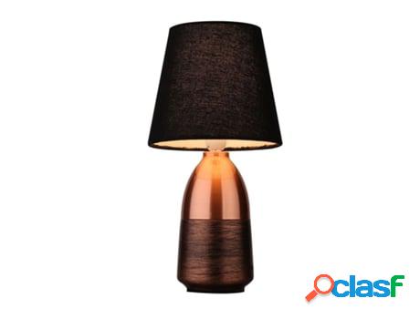 Lámpara de Mesa HOMESOUTH Castor (Metal - Negro - 18 cm)