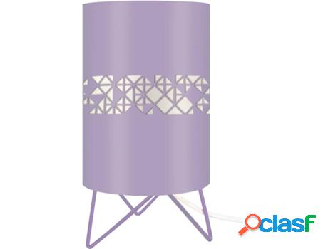 Lámpara de Mesa TOSEL Ikat Carres (Malva, Malva Cilíndrica