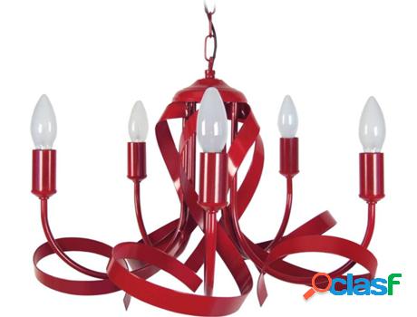 Lámpara de Techo TOSEL Monaco Roja 60 x 90 cm