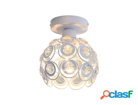 Lámpara de Teto de Cristal Luz Moderna Do Teto Branco E27