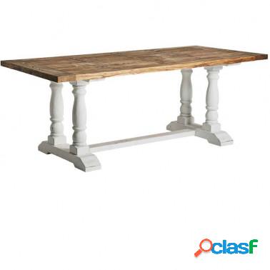 Mesa comedor estilo provenzal blanco y natural 220 cm