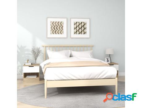 Mesita de Noche 2 Uds VIDAXL (Madera Contrachapada Blanco