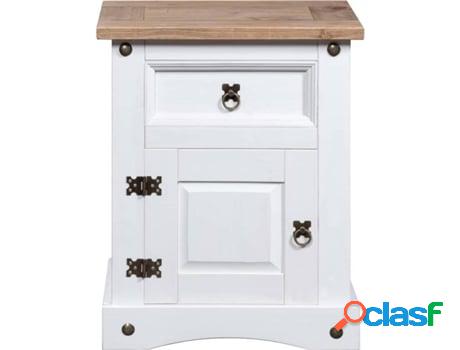 Mesita de Noche VIDAXL (Blanco - Madera - 53x39x67 cm)