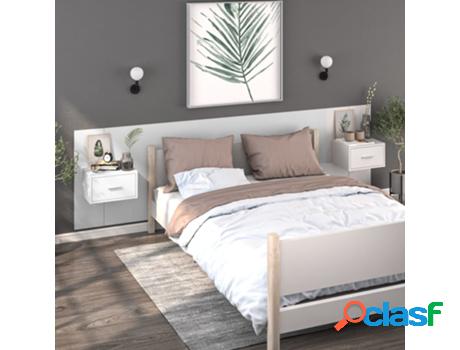 Mesita de Noche VIDAXL (Madera - Blanco - 48.5 x 32.5 x 80