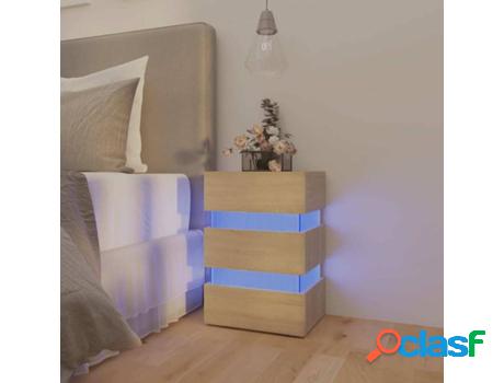 Mesita de Noche VIDAXL (Marrón - Madera Aglomerada -