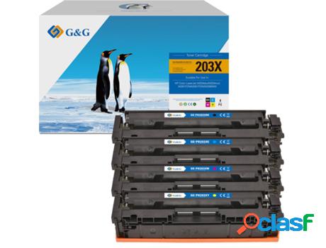 Pack 4 Cartuchos de Tinta G&G Cf540x(123) (Multicolor)