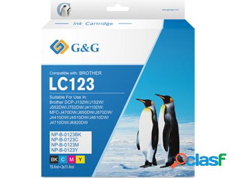 Pack 4 Cartuchos de Tinta G&G Lc123 (Multicolor)