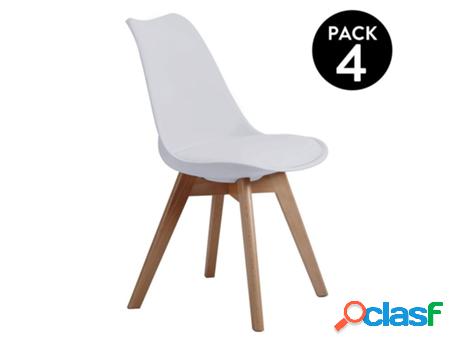 Pack 4 sillas bistro, ABECEDARIO, 48 cm (ancho), negro,