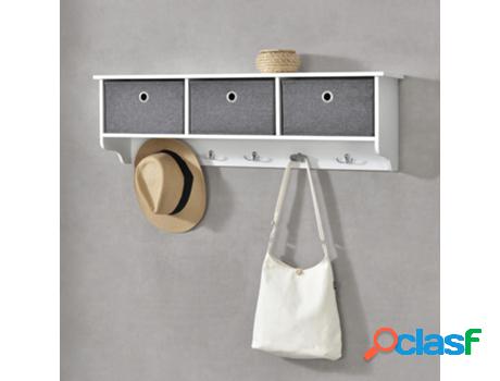 Percha de pared [EN.CASA] Blanco/Plata (Aglomerado - 30 x