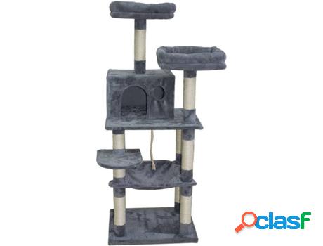 Rascador para Gatos @PET (Gris - 55x45x143 cm - Madera)