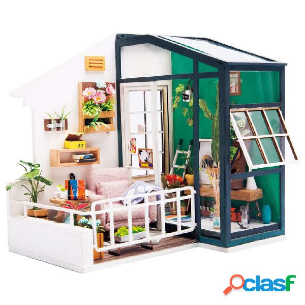 Robotime Kit de miniatura de bricolaje Balcony Daydreaming