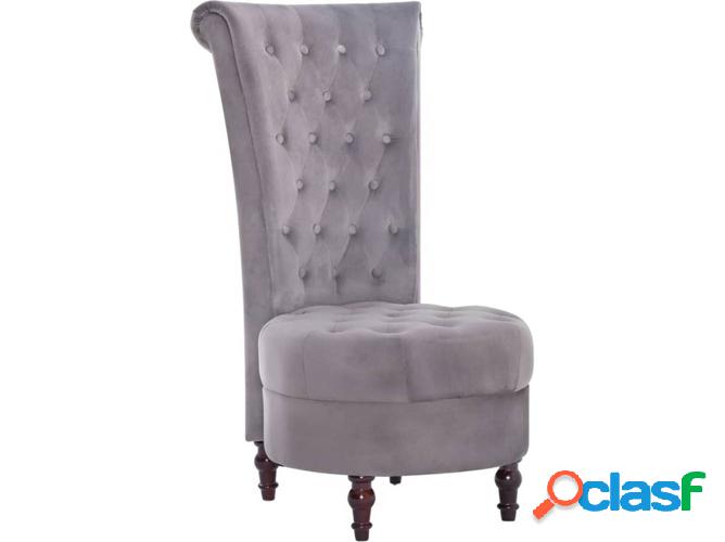 Sillón VIDAXL con respaldo alto terciopelo gris
