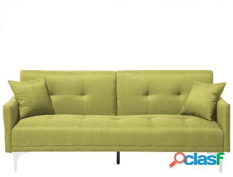Sofá Cama BELIANI Lucan (Verde - Poliéster -84x190x78 cm)