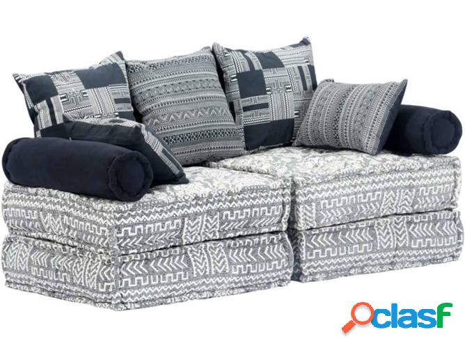 Sofá-Cama VIDAXL modular 2 plazas Tejido gris