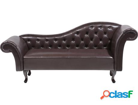 Sofá Chaise Longue Lattes (Marrón - Piel Sintética