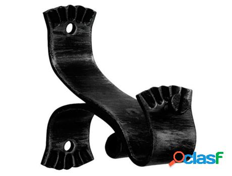 Soporte forja ø 20 mm. ola largo negro juego 2 piezas