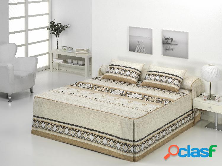 Tejidos J.V.R. Colcha Edredón Modelo Maya - Beige / Cama