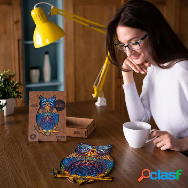 UNIDRAGON Rompecabezas Charming Owl 330 piezas madera