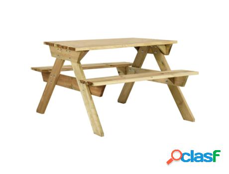 Vidaxl Mesa De Picnic Con Bancos 110X123X73 Cm Madera Pino