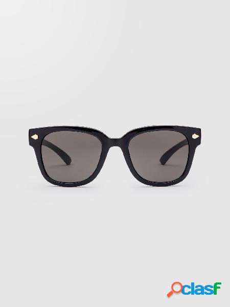 Volcom Gafas de sol Freestyle Gloss Black (cristales grises)