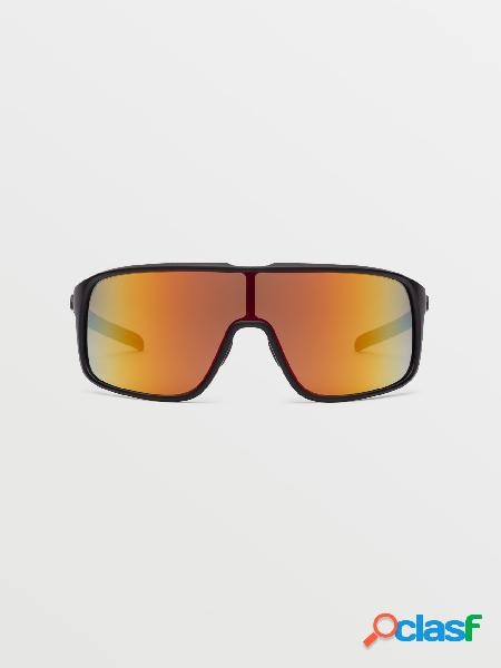 Volcom Gafas de sol Macho Matte Black (cristales rojo