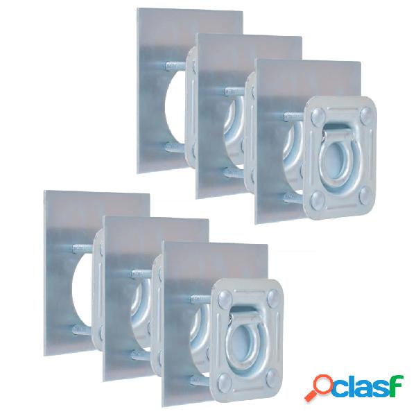 vidaXL Anillos de sujeción de tráiler 6 pzas. acero