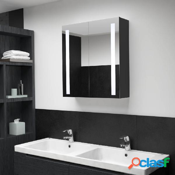vidaXL Armario de cuarto de baño con espejo y LED 62x14x60