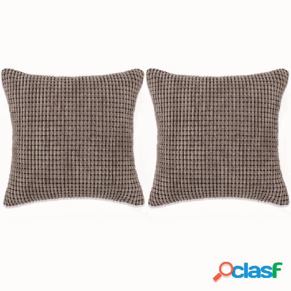 vidaXL Cojines de terciopelo 45x45 cm marrón 2 unidades