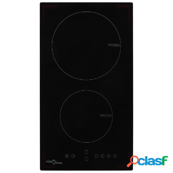 vidaXL Placa de inducción con 2 quemadores control táctil
