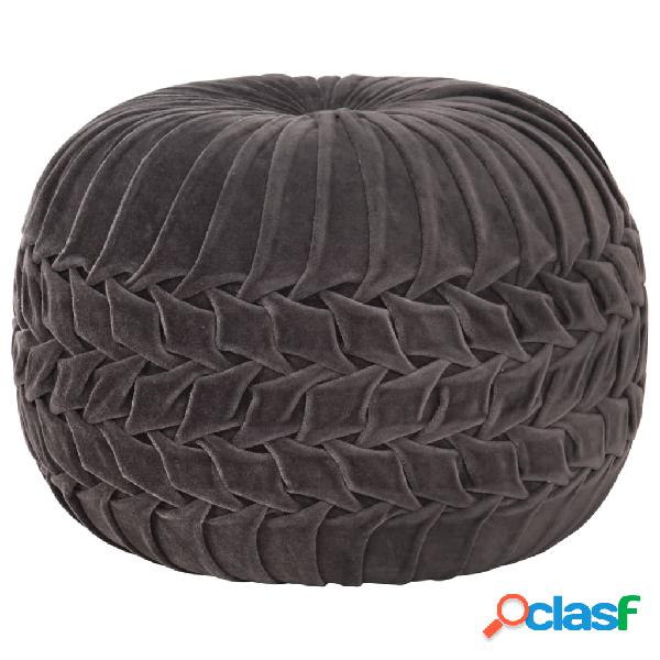 vidaXL Puf de terciopelo de algodón diseño bata gris