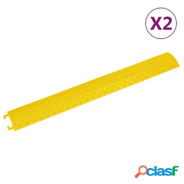 vidaXL Rampa protectora de cables de suelo 2 uds amarillo