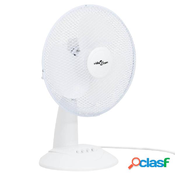 vidaXL Ventilador de sobremesa 3 velocidades blanco 30 cm 40