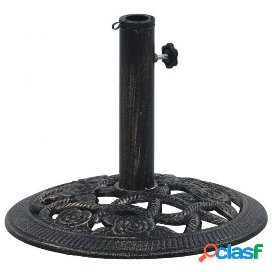Base de sombrilla de hierro fundido negro y bronce 9 kg 40
