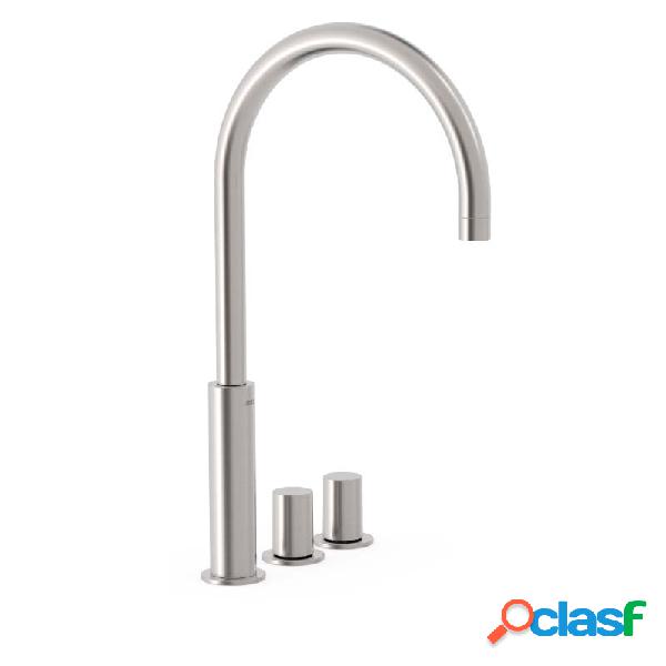 Bimando lavabo de repisa tres exclusive study 453mm acero